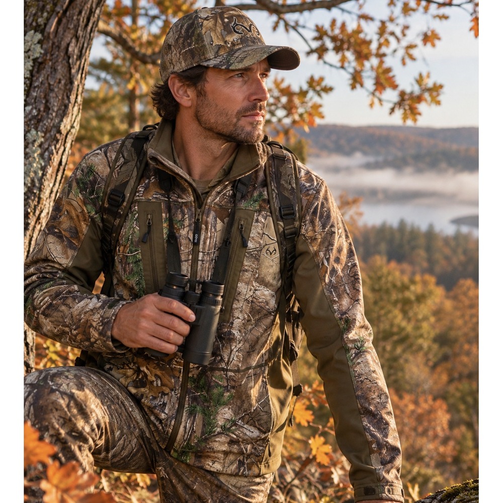 Gander Mountain Guide Series Mens L Realtree Camo Softshell Hunting Jacket